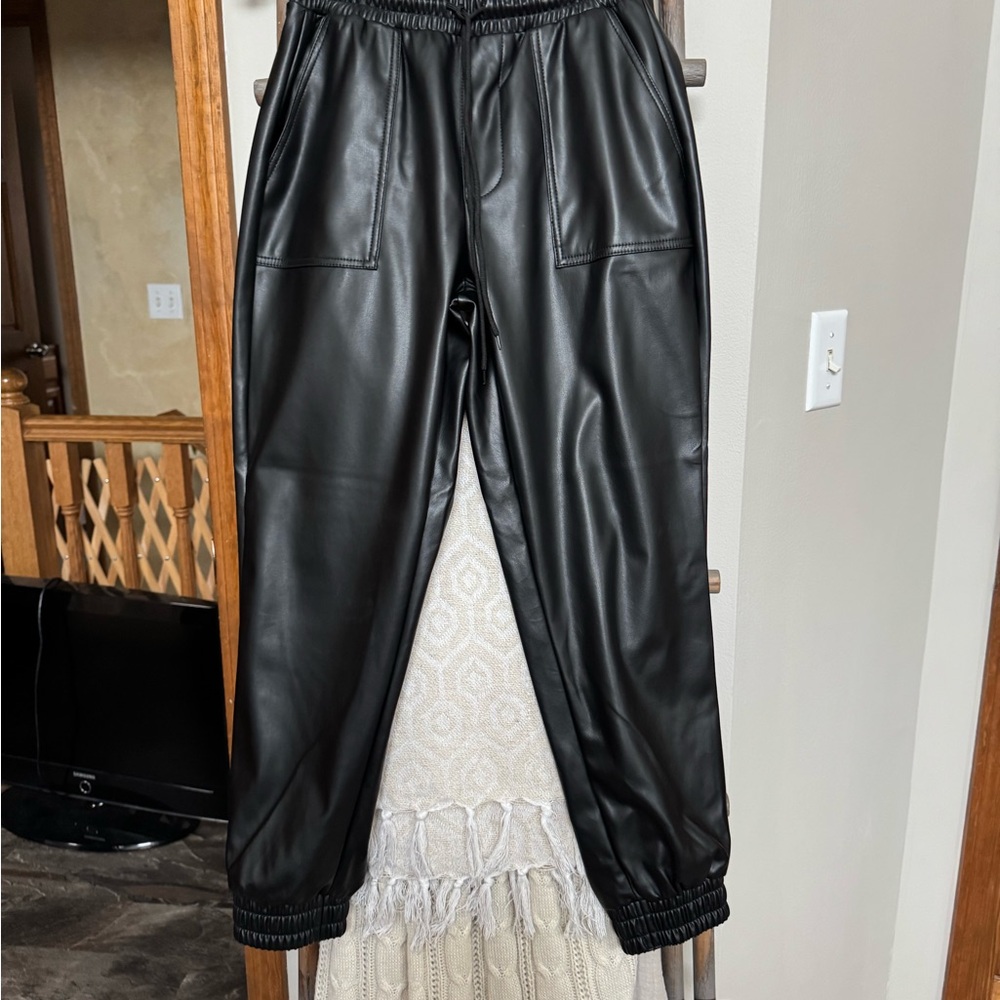 BCBGeneration faux Black Leather Pants
Size small